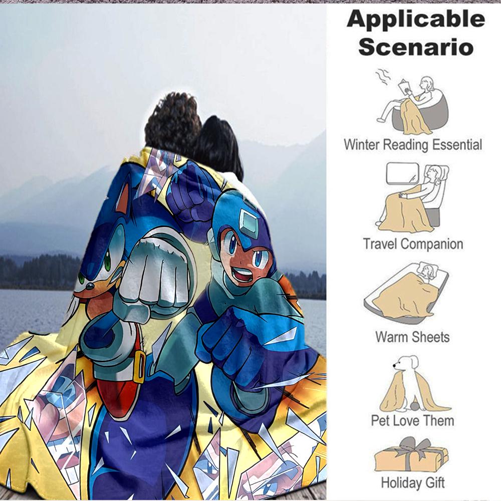 1Pc Superhero Teamup Flannel Blanket, Soft And Comfortable, Casual Warm, Camping Travel, Christmas, Halloween Xmas Gift N1125