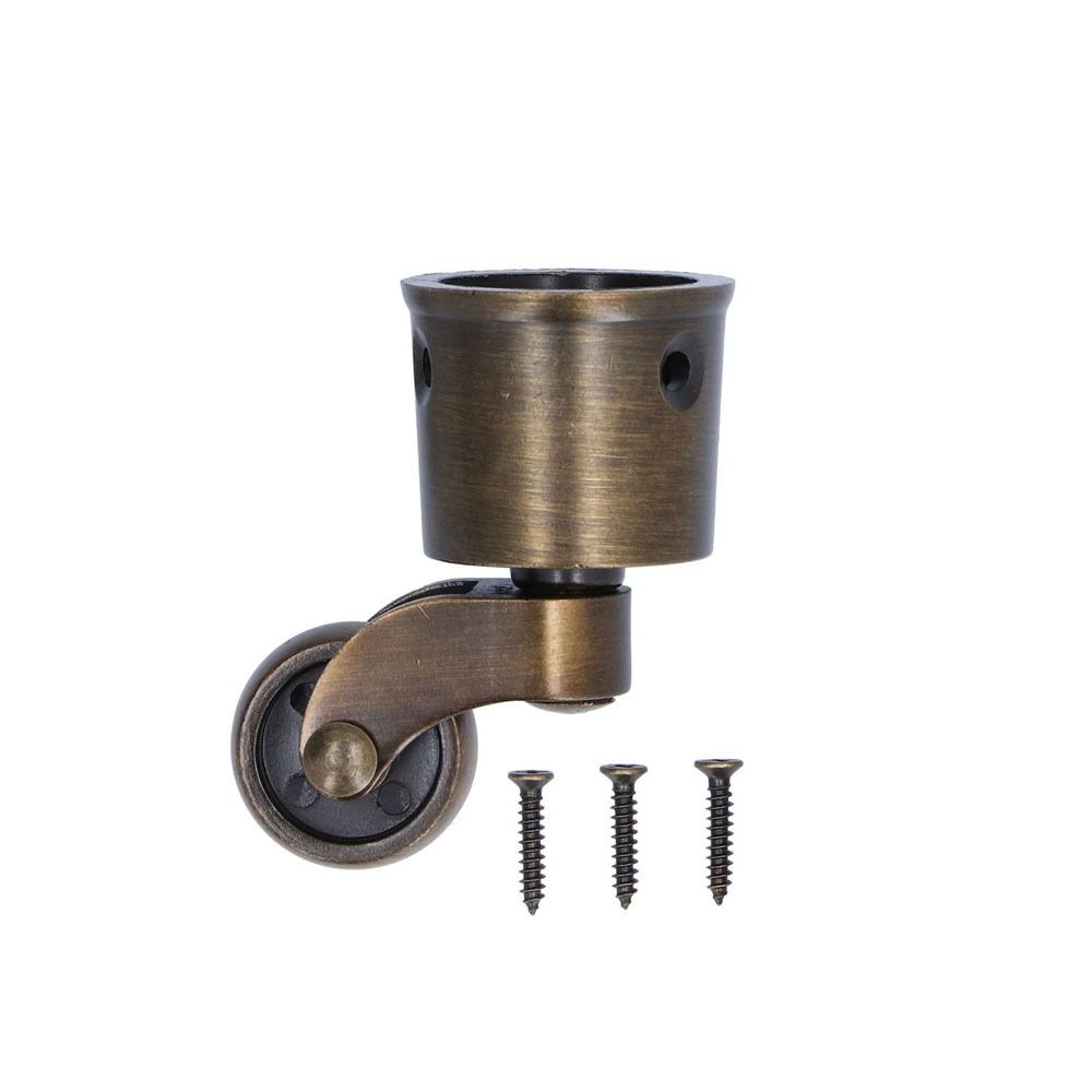 Stable Round Cup Caster Silent Wear Resistant Antique Caster Matte Brushed Furniture Wheel Dia Swivel for Storage Boxes