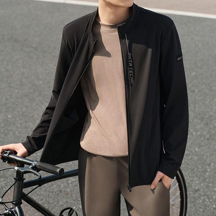 Anta Тренировочная серия с буквенным принтом трикотажная спортивная куртка мужская куртка базовая-черная 152337712-2