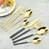 24Pcs Cutlery Set Stainless Steel Dinnerware Knives Fork Spoon Dinner Tableware Party Kitchen Flatware Silverware Set