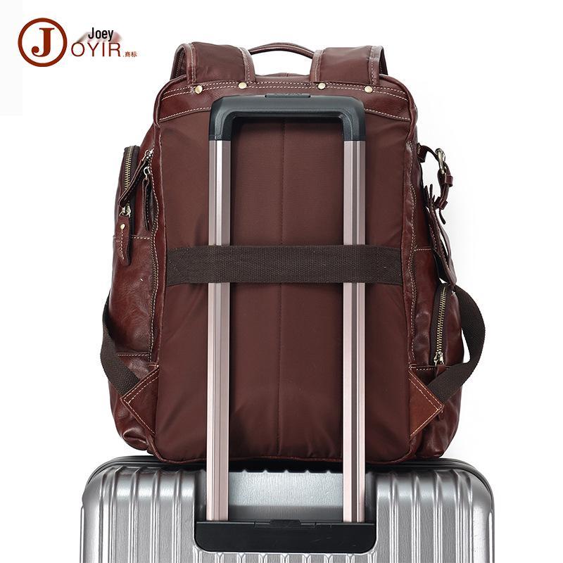 Vintage Large Capacity Genuine Leather Men's Travel Backpack