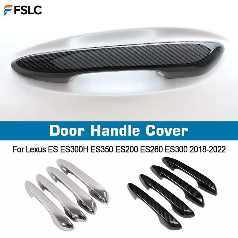 Door Handle Cover For Lexus ES ES300H ES350 ES200 ES260 ES300 2018- Carbon Fiber Chrome Car Trim Sticker Styling Accessories