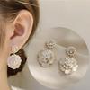 1 Pair New Floral Earrings Luxury Pearl Camellia Women's Earrings Fashion Jewelry Party Wedding Accessories Gifts