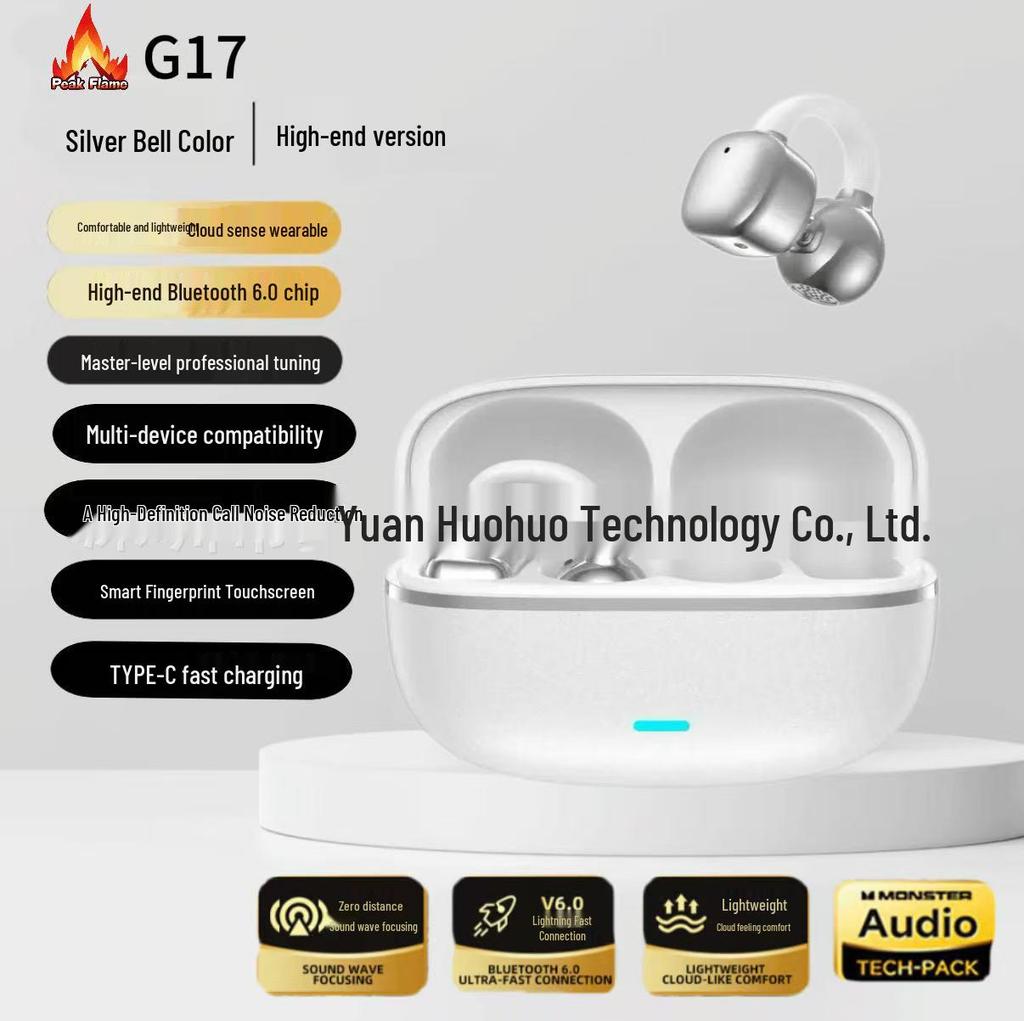 Умные Bluetooth-наушники-переводчики G17 с зажимом для уха - Спортивная модель, В наличии