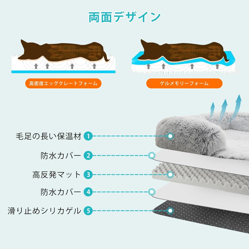 Dnzzs Winter Dog Fluffy Cat Washable Bed, Bed, Warm, Waterproof, Antibacterial, Odor-Resistant, Anti-Mite, Moisture-Wicking, Anti-Static, (Ivory,