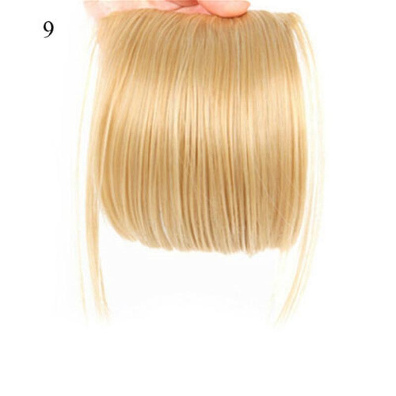 Цельный НАСТОЯЩИЙ натуральный зажим для наращивания волос с бахромой и челкой, толщиной как человек