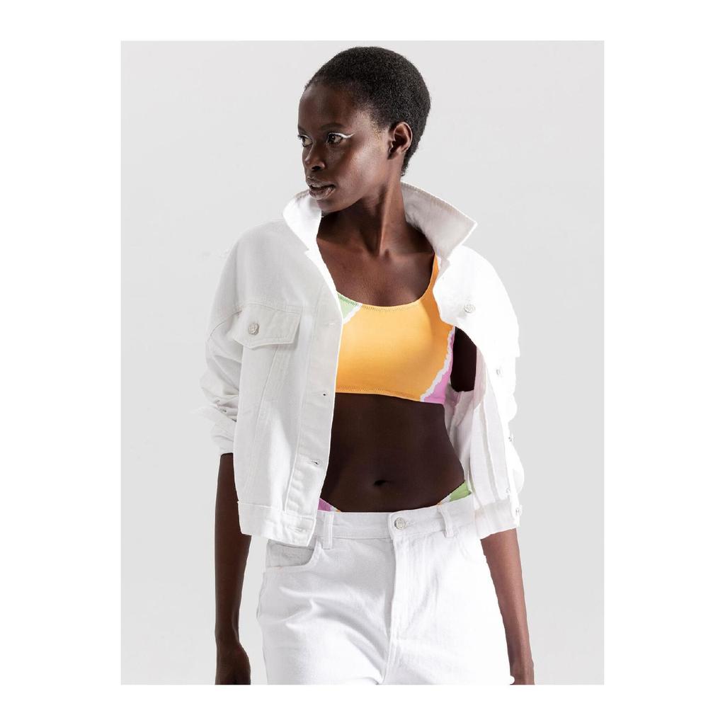 Джинсовая Куртка С Кисточкой На Спине - Белый