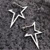 Big Star Earring Irregular Hollow Out Alien Metal Pentagram Ear Stud for Women Cool Girl Trend Y2K Jewelry NEW