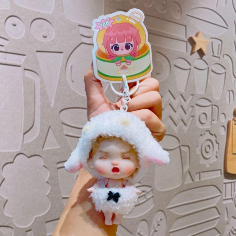 Soft Plush Doll Keychain Action Figure Doll Car Key Ring New Peach Ball Keychain Plush Toy