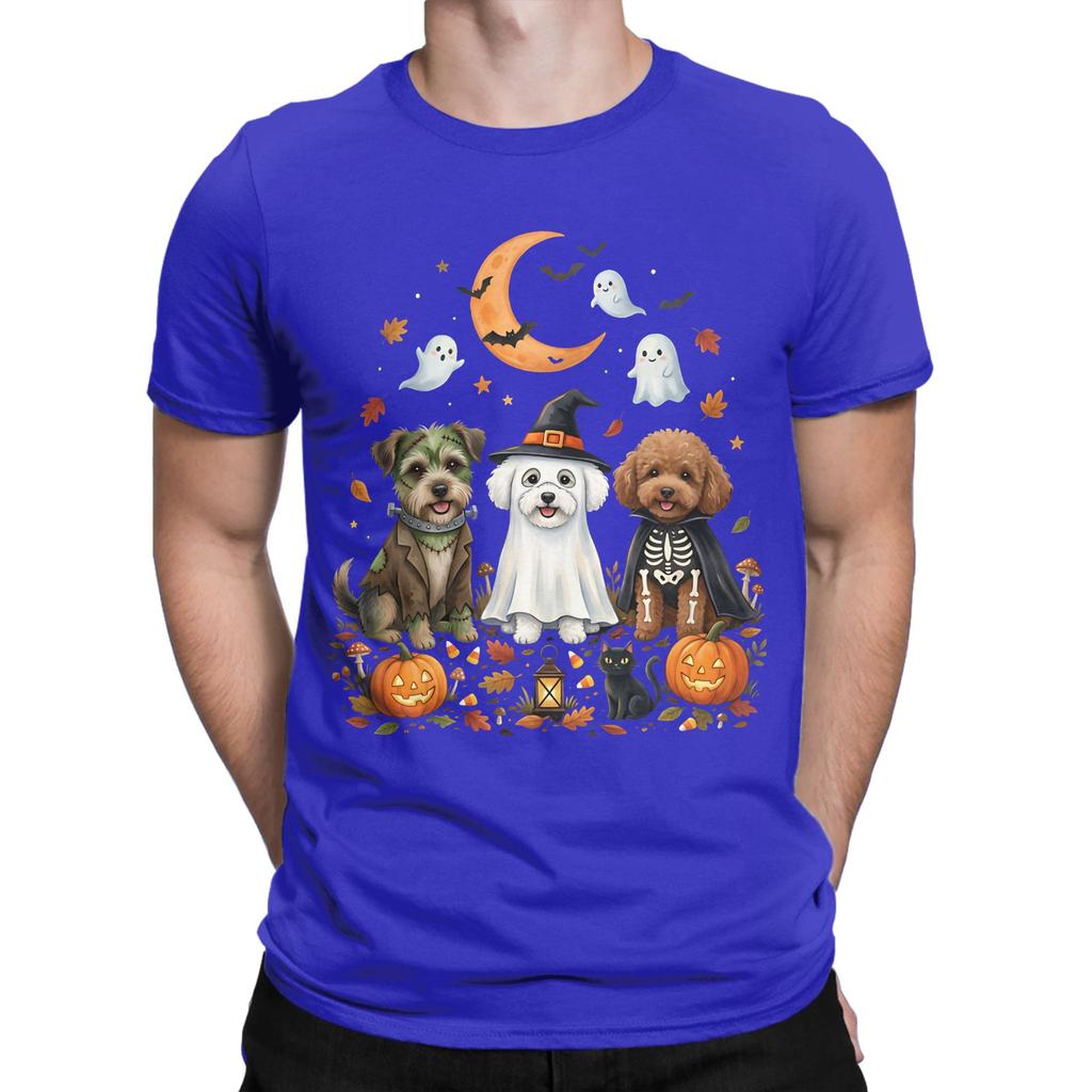 Dogs In Ghost Cute Lab Funny 100 Cotton Tshirt Ghost Coffee Golden Doodle Dog Halloween Tops Tees For Unisex