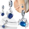 Blue Crab Zircon Copper Original Beads Fit Bracelet Jewelry Diy Phone Charms Anniversary Women Gift Necklace