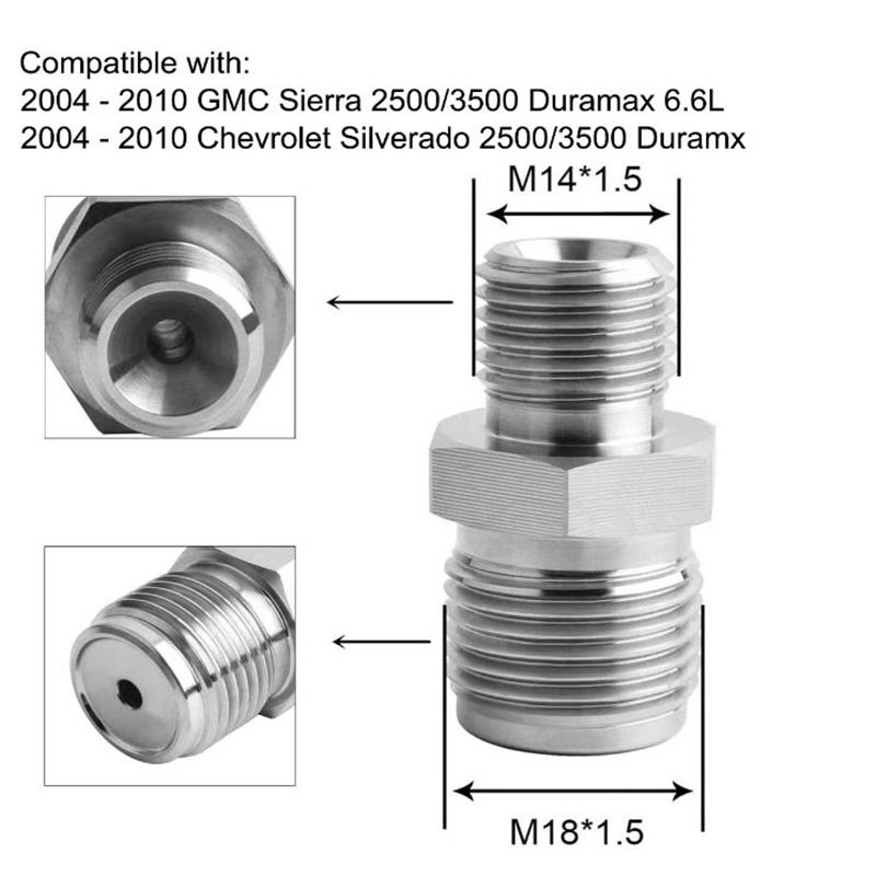 PPR Fuel Rail Plug M14x1.5 to M18x1.5 Fuel Adapter Stainless Steel Fuel Rail Ported Fitting for Chevrolet Auto Accessories Fuel System Fittings7
