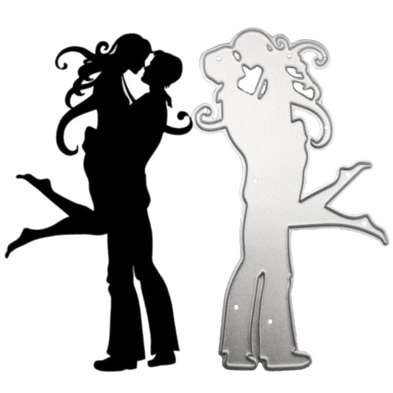 Пара обнимается Металлические штампы для вырезания DIY Craft Углеродистая сталь Шаблон для тиснения Трафарет Скрапбукинг для открыток Вырезки Форма
