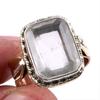 Кольцо из натурального кварцевого камня 925 пробы из чистого серебра в двух тонах 9,5US j7I17