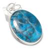 Neon Blue Apatite Gemstone 925 Sterling Silver Jewelry Pendant 2.17"