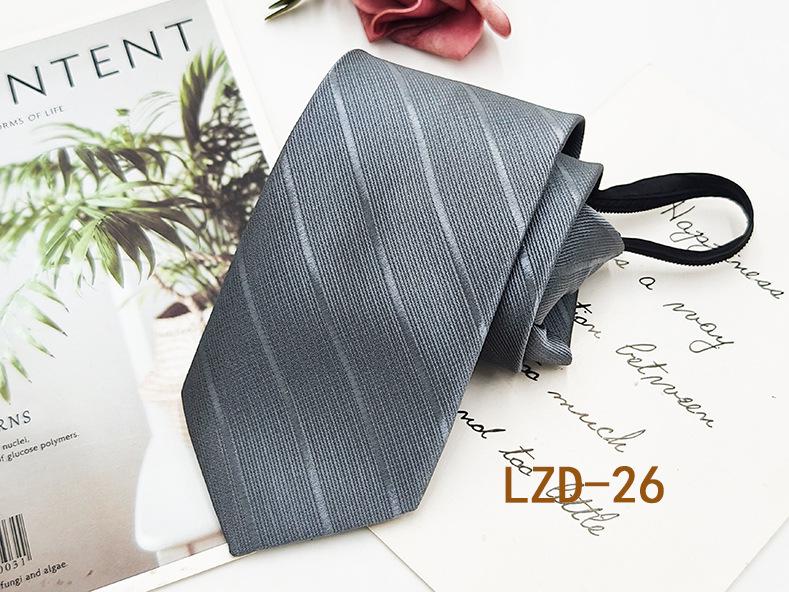 Мужской галстук на молнии с легкой затяжкой, без узла, полосатый, черный, 8 см