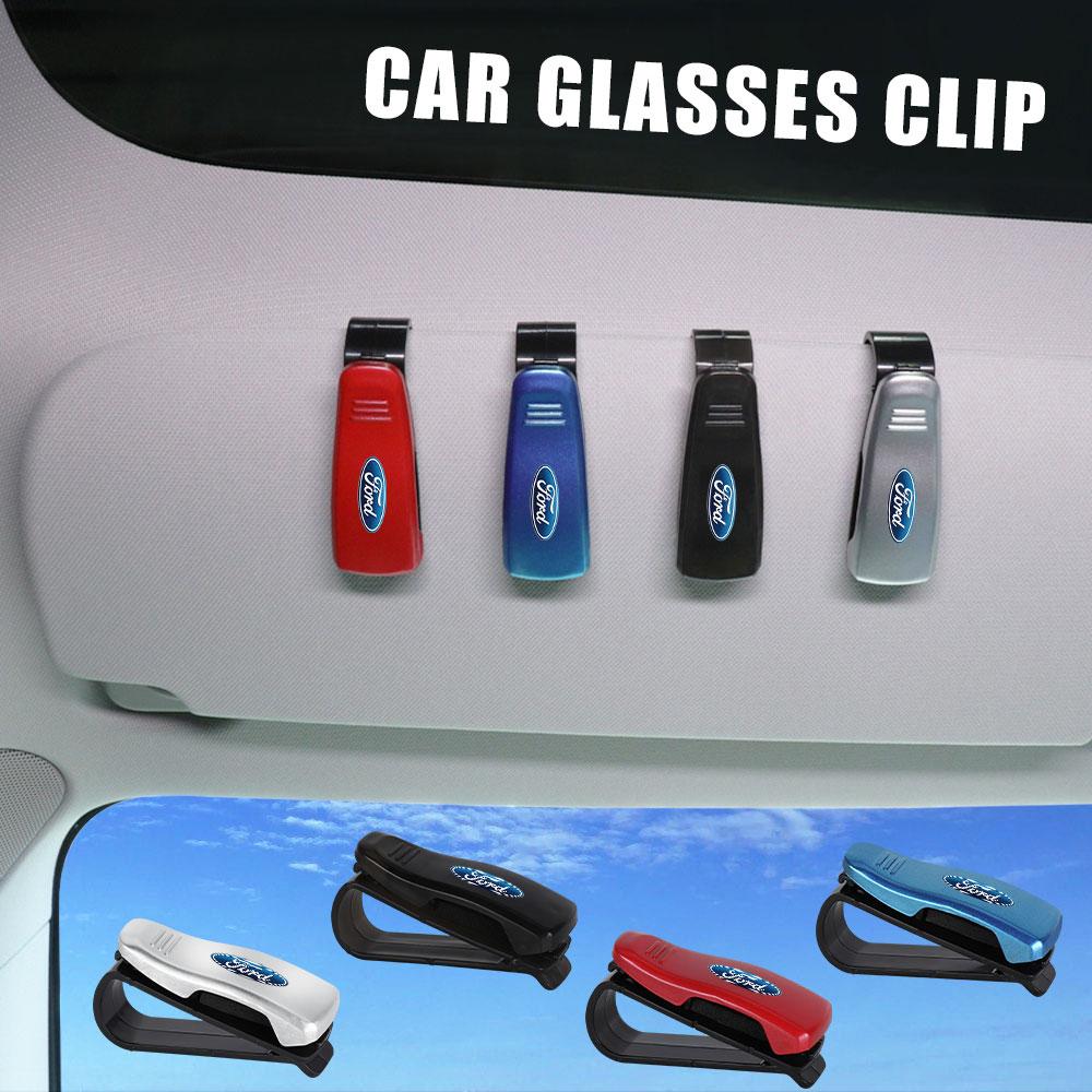 Car Sun Visor Glasses Clip Sunglasses Clip Interior Accessories For Ford Fiesta Focus 2 Mondeo mk4 Mustang Ranger Kuga Transit qa7