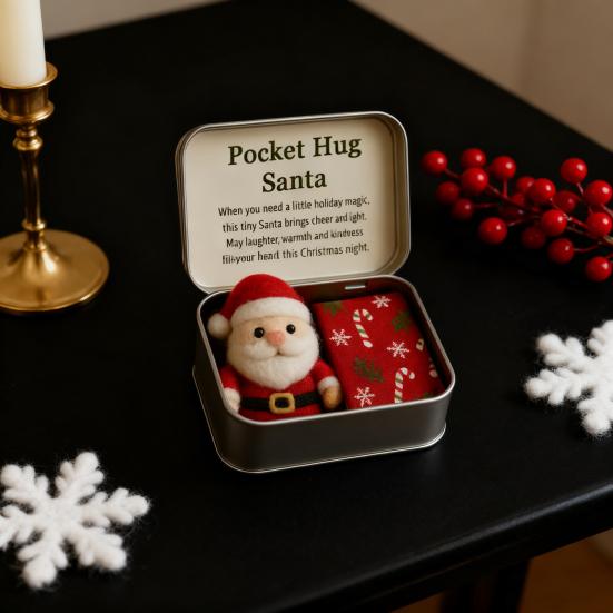 Christmas Pocket Hug Ornament with Gift Card Keepsake Token for Long Distance Friends Stocking Stuffer And Holiday Decor