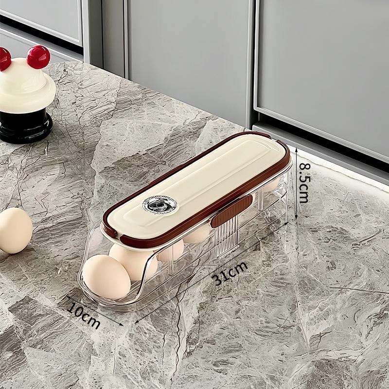 Slide-Out Multi-Layer Egg Storage Box with Handle for Refrigerator Door