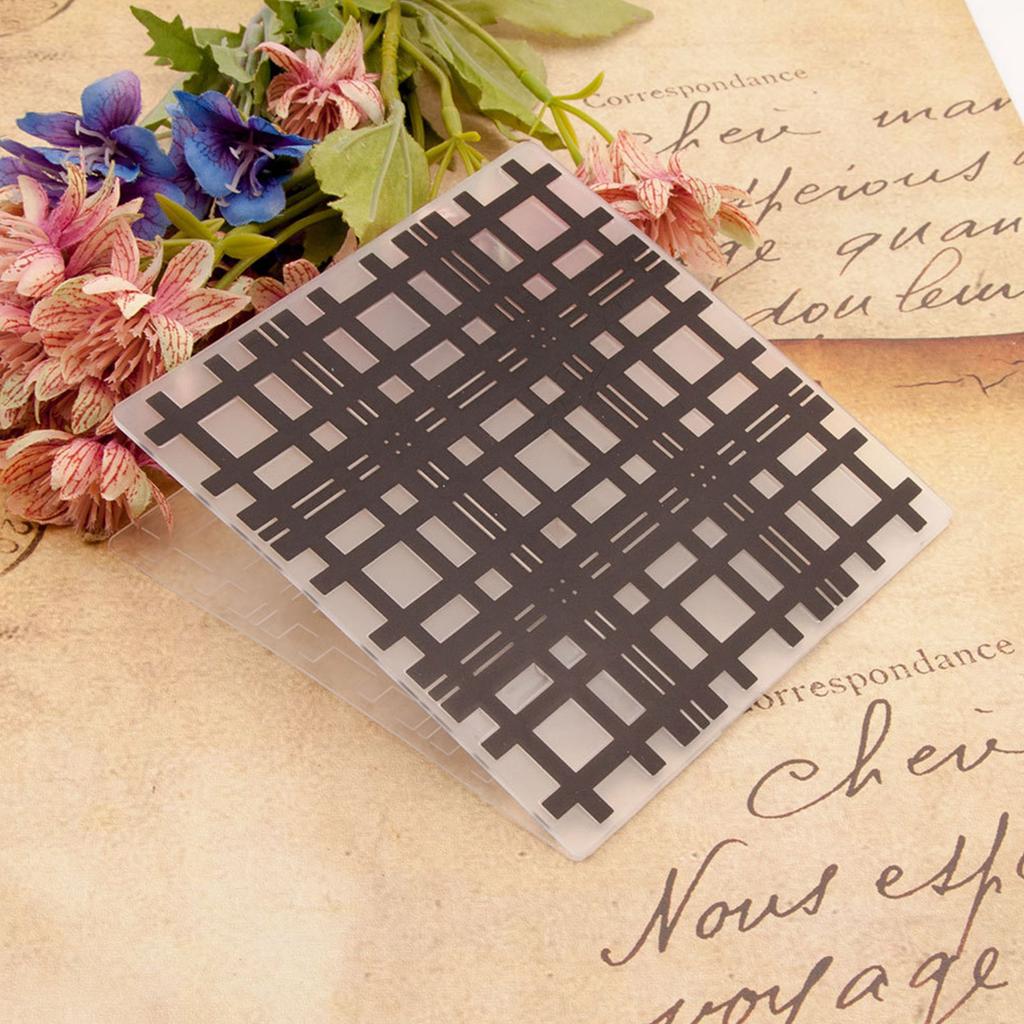 Базовая текстура сетки Папка для тиснения Пластиковый шаблон для тиснения для изготовления открыток Скрапбукинг Бумажное рукоделие 5x5 дюймов