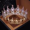 Барокко Черный Кристалл Свадебная Корона Украшения Для Волос Свадебный Головной Убор Королева Невесты Диадемы Круглая Диадема Для Партии Головные Украшения