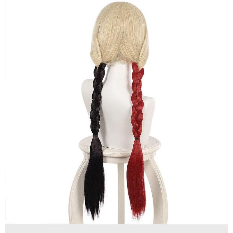 Аниме длинная коса, красный, черный твист, косплей, женский костюм для девочек на Хэллоуин, парики, костюмы для косплея, парик