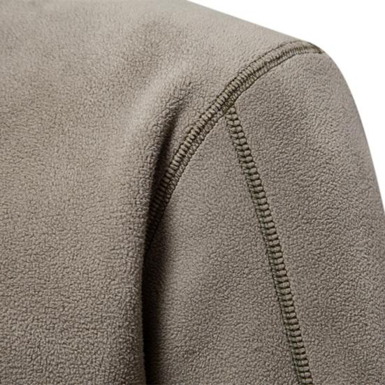 Мужская толстовка осень-зима с застежкой-молнией и воротником-стойкой, длинные рукава, однотонная