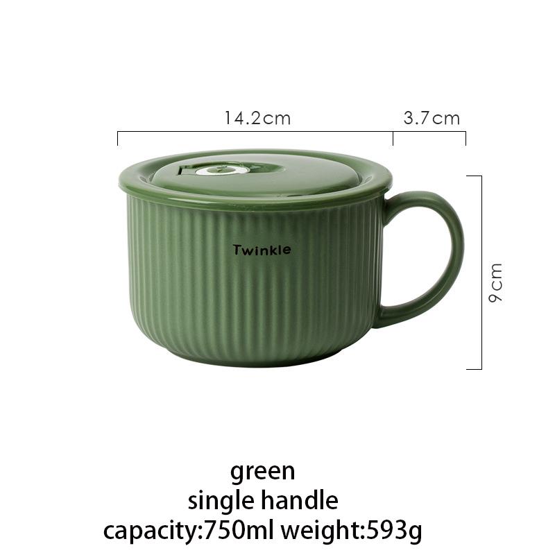 YWDL Европейская полосатая миска для лапши быстрого приготовления с ручкой Керамическая кухонная посуда Миска для салата, супа, фруктов, пасты, подходит для микроволновой печи