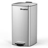 Lovewind Kitchen Trash Can with 30L Foot Trash Can for Kitchen Bedroom Home 30 Liter Trash Can Brushed Stainless Steel Trash Can with Soft Close