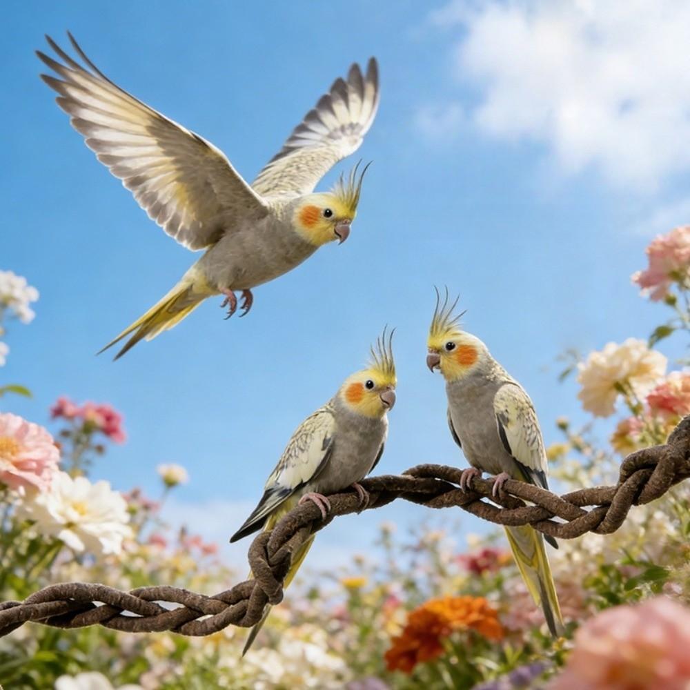Comfortable Grip Bird Climbing Rope Non-slip Parrot Standing Perch Cage Enrichment