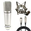 Fujirec MICU87 Condenser Microphone for Recording, Large Diaphragm, Shock Mount, XLR, Unidirectional, Wired, for Narration, Karaoke, Commentary,