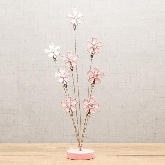 Cherry Blossoms Photo Tree Holder with Clips 8-Branch Picture Frame Stand for Desk Home Office Memo Paper Note Wedding Photo Display