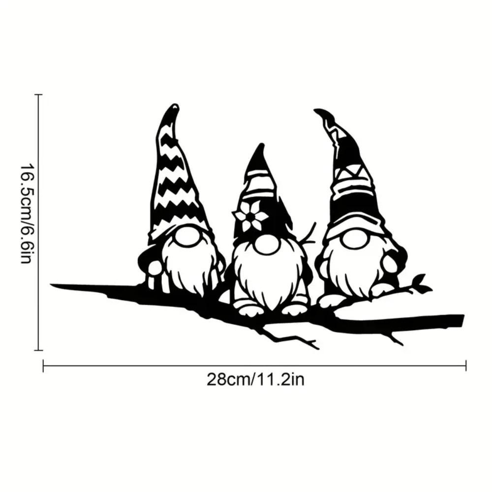 Metal Branch with 3 Gnomes Stake – Charming Yard Decor, Garden Tree Art, Outdoor Backyard Decoration, Perfect Garden Gift