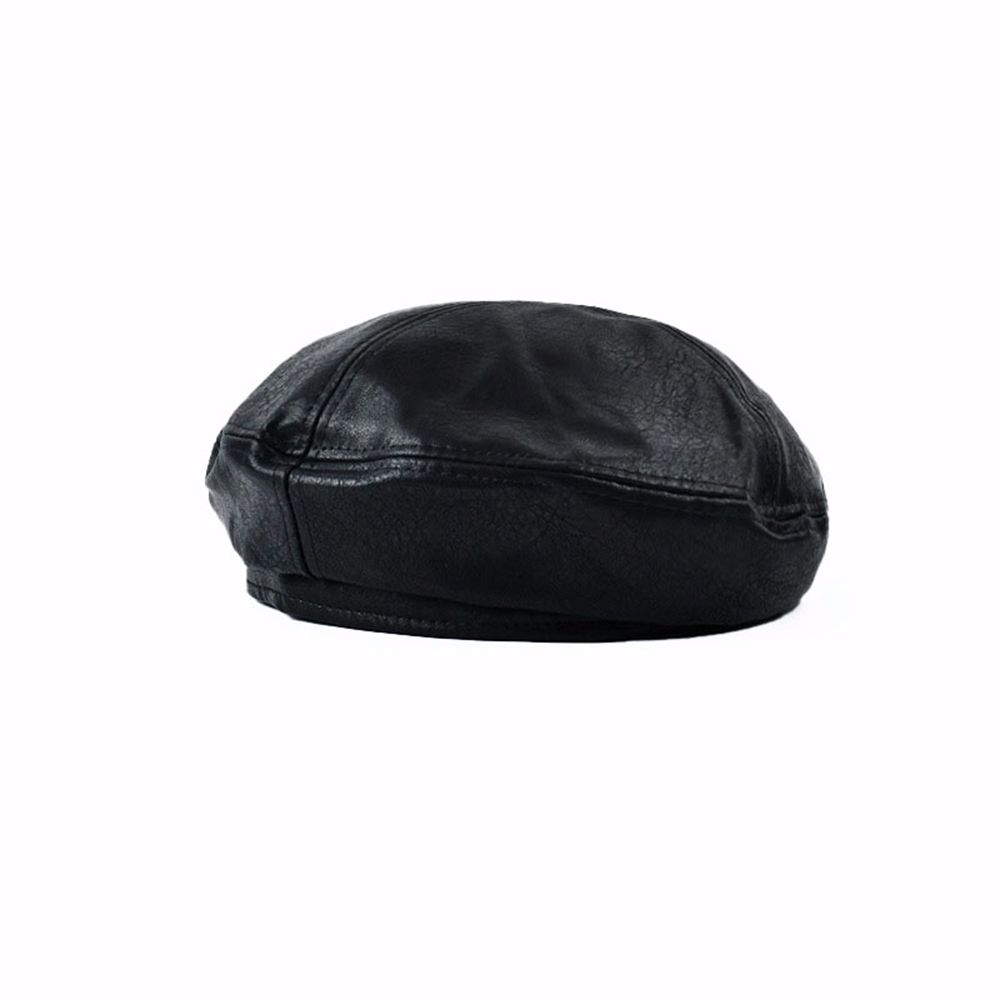 Стильная зимняя универсальная шляпа для девочек в корейском стиле, береты из искусственной кожи, шляпа художника, женская восьмиугольная кепка