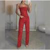 2025 Sexy Off-The-Shoulder Sparkling Vest Diamond Decorated Straight Leg Pants Suit Two-Piece Set Women's Spring Fashion Party Suits