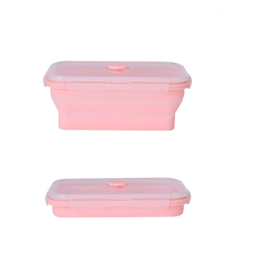 Складной силиконовый пищевой контейнер с крышкой, прямоугольный контейнер для хранения продуктов, ланч-бокс, холодильник