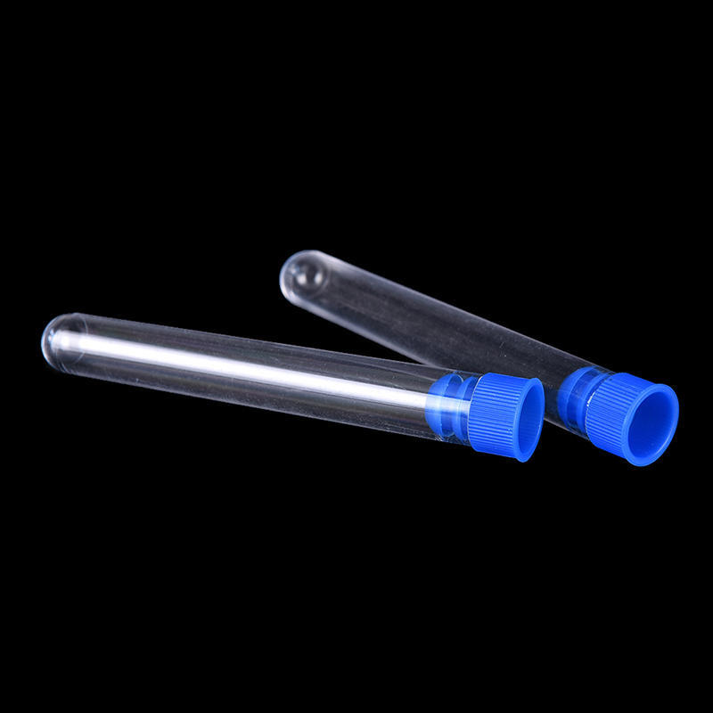 10Pcs 15X100Mm Clear Plastic Test Tubes Hard Plastic Test Tube With Wing Plug