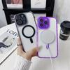 For iPhone 16 Pro Max Magnetic Case Clear Colorful Frame TPU + PC Phone Back Cover with Lens Film