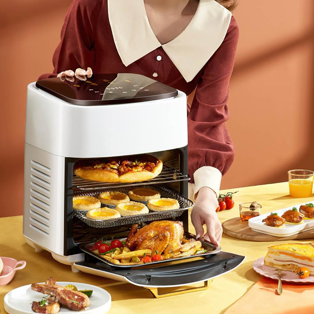 1400 Вт 15 л Большая вместимость фритюрница без масла Автоматическая бытовая кухонная конвекционная печь 360Baking Фритюрница без масла