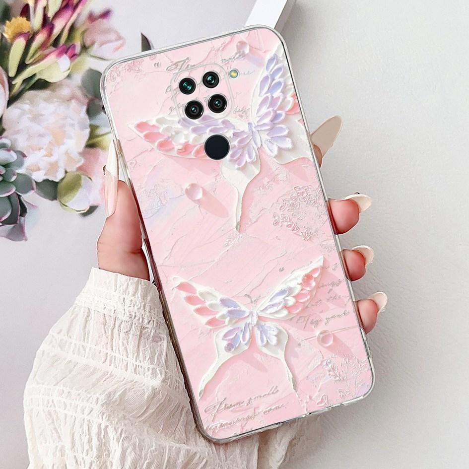For Xiaomi Redmi Note 9 Case Redmi Note9 Cover M2003J15SC M2003J15SG Fashion Butterfly Phone Case Shockproof TPU Soft Back Cover