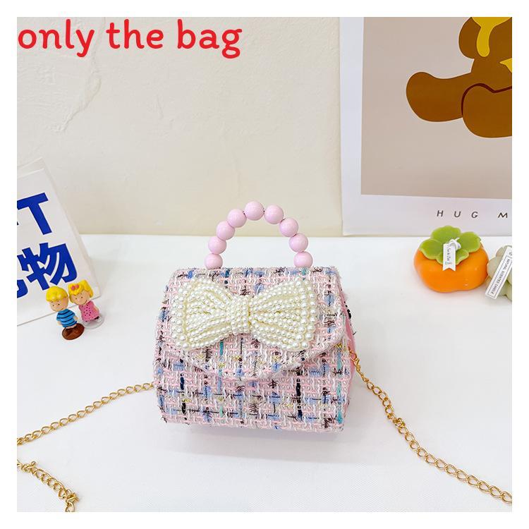 Kids Fashion Toyinspired Pu Crossbody Bag With Artificial Pearl Bow And Flower Decoration For School Use