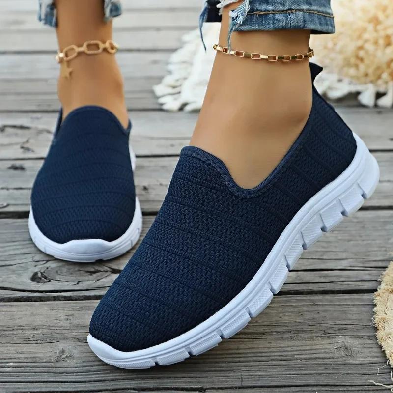 Fashion Women's Spring New Style Fashion Mesh Non-slip Thick Sole Women's Loafers Daily Leisure Outdoor Walking Ladies Sports Shoes