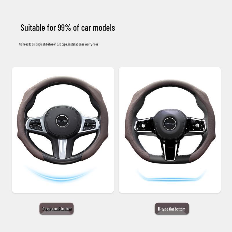 Ultra-thin Anti-slip Steering Wheel Cover for BYD Dolphin, Seagull, 06, Lion 05, EV DMI, 07, Han, Song PLUS, Yuan PRO Models