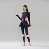 Womens UPF50 Long Sleeve Full Coverage Rash Guard Wetsuit Snorkeling Diving Surfing Black Chloroprene