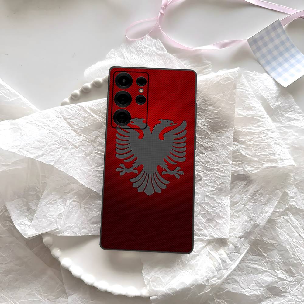 Чехол для телефона с логотипом-орлом флага Албании для Samsung S 24 Fe 25 Ultra Plus 20 Lite 21 30 22 23 24 22 Ultra 5G Fundas
