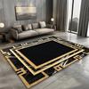 European Style Carpet for Living Room Black Marble Decor Sofa Area Large Rugs Hotel Hall 200x300 Cm Non-slip Plush Floor Mats