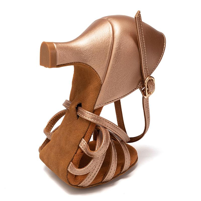 Кожаные туфли на среднем каблуке для латиноамериканских танцев для женщин, подошва из мягкой замши, танго, вальс, ча-ча, бальные туфли для вечеринок, средний каблук 5,5 см