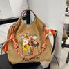 Embroidered Shopping Bag Portable Shoulder Bag Kawaii Oxford Bag  Girl