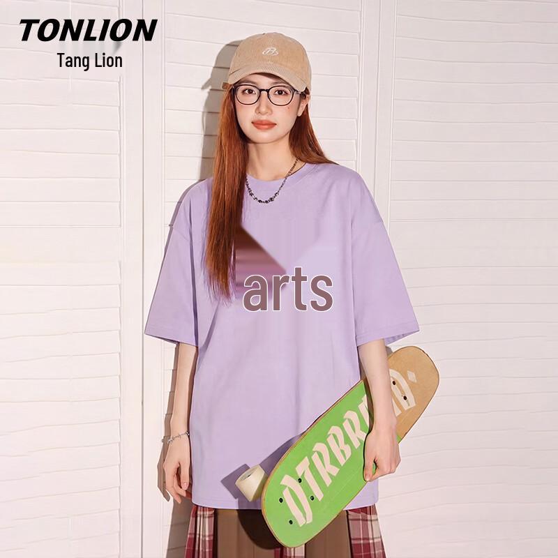 Женская хлопковая футболка TonLion, 200 г/м², свободного кроя, с круглым вырезом