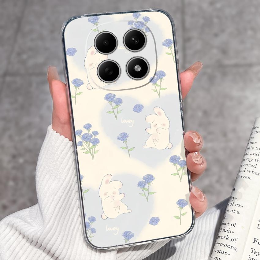 For Redmi Note 15 14 13 Pro Plus 5 5A 4 4X Phone Case Chinese Style Red-Crowned Crane Patterns Transparent TPU Shockproof Casing For Redmi Soft Covers